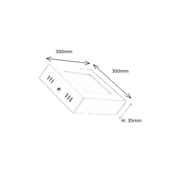 Plafón Superficie 24W Blanco Cuadrado Medida