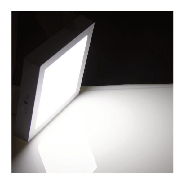 Plafón Superficie 24W Blanco Cuadrado Encendido Luz fría