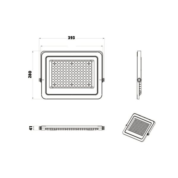 Proyector Slim FL9 Negro 200W Luz fría Medida