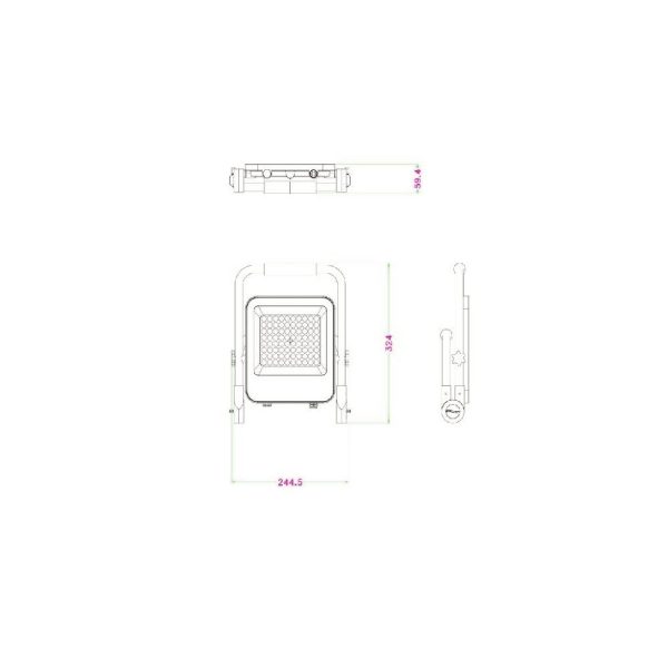 Proyector Recargable 50W Luz fría Medida