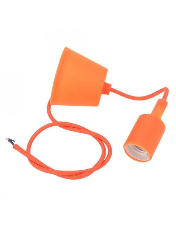 Portalámpara Silicona E27 Naranja