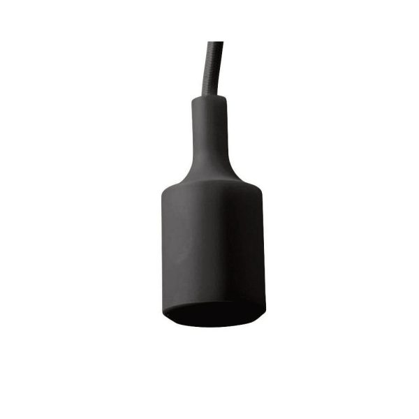 Portalámpara Silicona E27 Negro Casquillo