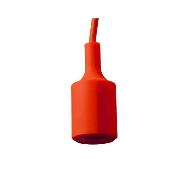 Portalámpara Silicona E27 Rojo Casquillo