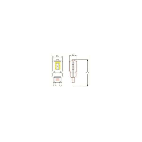 Bombilla G9 2.5W Luz cálida Medida