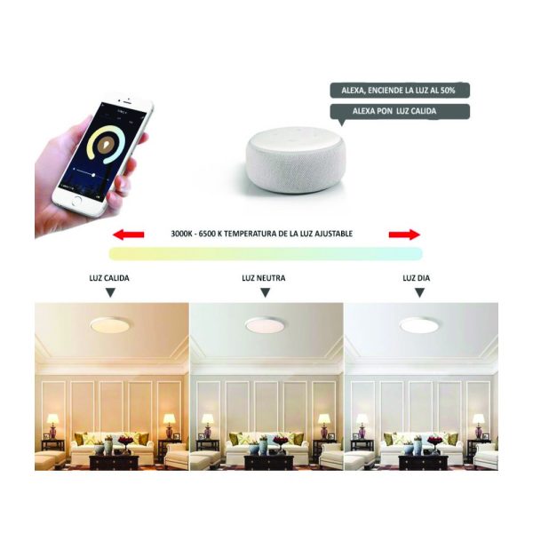 Plafón Superficie 20W RGB CCT Blanco Tonalidades