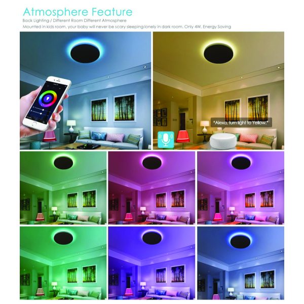 Plafón Superficie 20W RGB CCT Blanco Colores