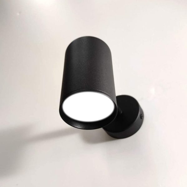 Foco Negro E20 GU10 De Pared Encendido
