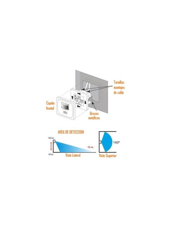 Sensor Movimiento y Sonido Blanco Rango Detección