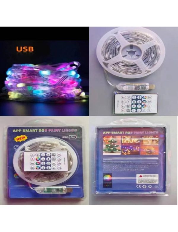 Tira LED RGB Conexión USB | luces de Navidad RGB | Luces de colores | Sincronización Música