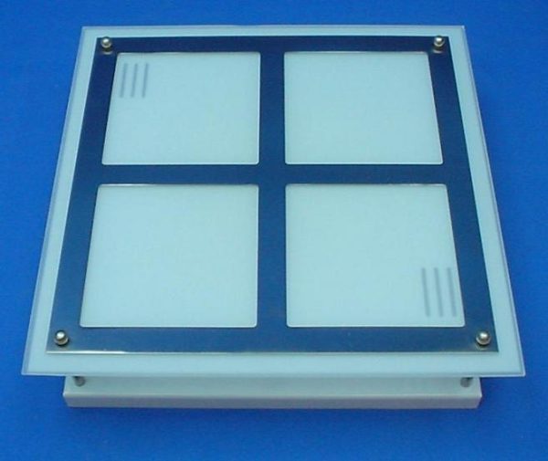 Plafón 6303-4 Cuadrado Cristal Bombilla E27