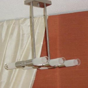 Lámpara Colgante P395-6 Rectangular Cristal Bombilla E14