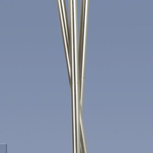 Lámpara de Pie 2614-1 Cuadrada Cristal Bombilla G9 Inox