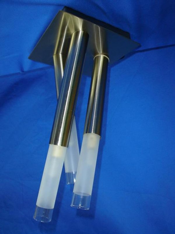 Plafón 2620 Cuadrado Cristal Acabado Inox Bombilla G9