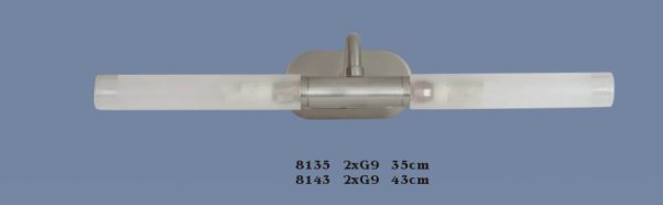 Aplique 8135 y 8143 Rectangular Cristal Bombilla G9