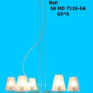 Lámpara Colgante MD7116-6A Base Redonda Cristal Bombilla G9