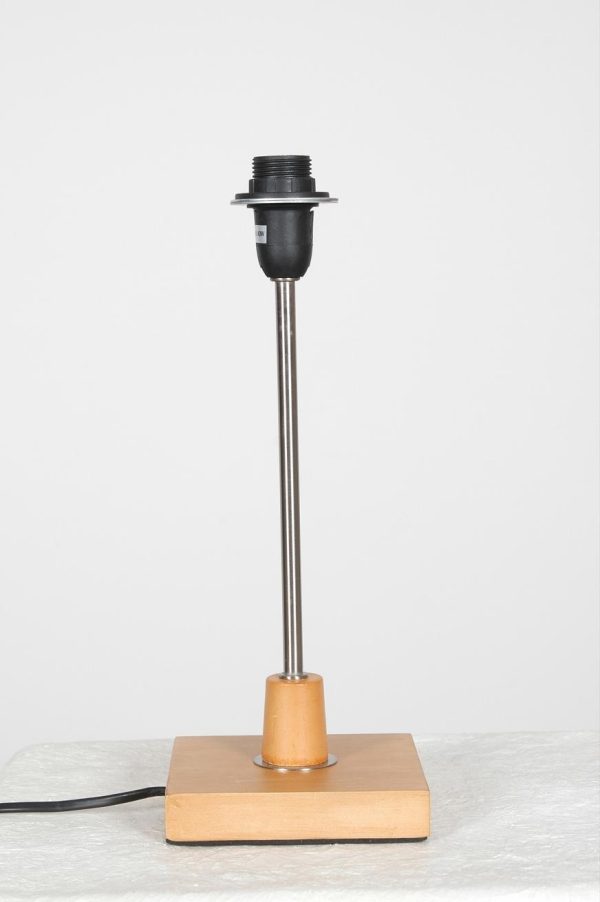 Lámpara de Mesa T111-ML Cuadrada Madera Bombilla E14