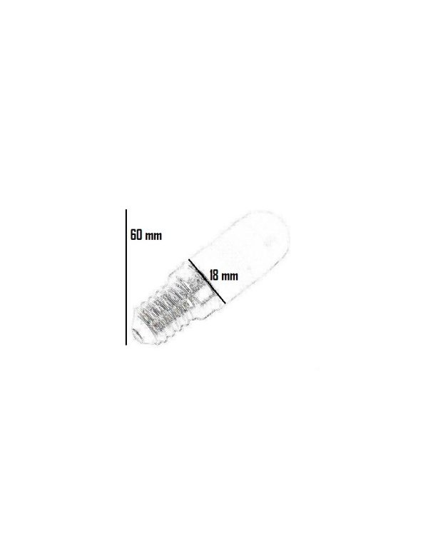 Bombilla Tubular 027 2W Medida