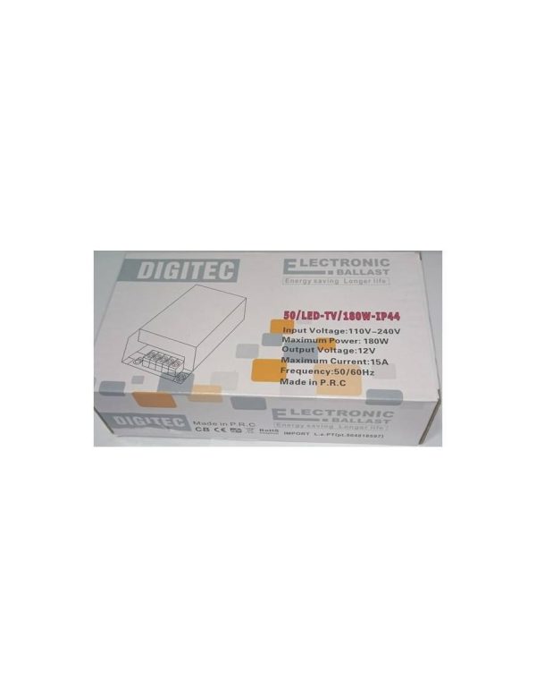 Driver 12V Potencia 180W Uso Exterior Caja