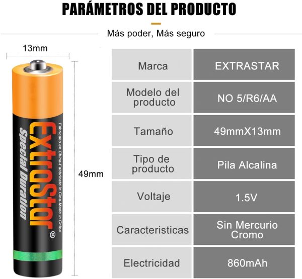Pilas AA Blíster 4 Especificaciones