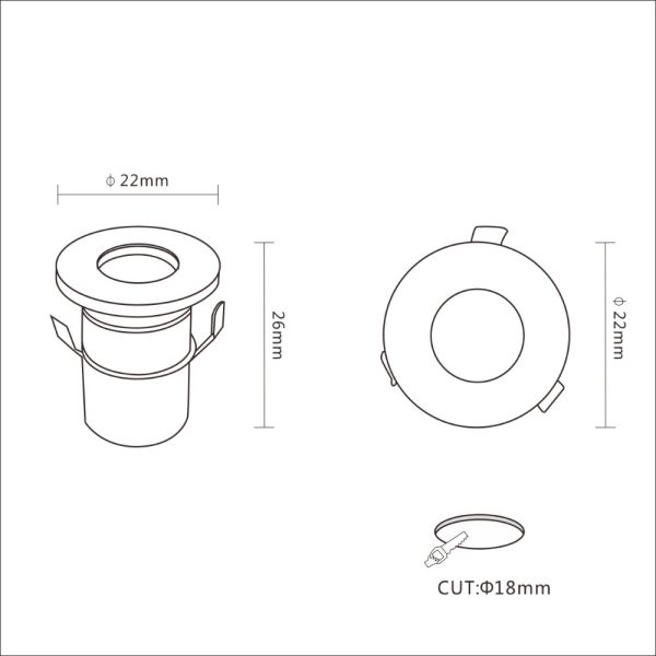 Foquito MOLECULAR Acero 3000K / 55-L1-1W-SH3K - Imagen 2