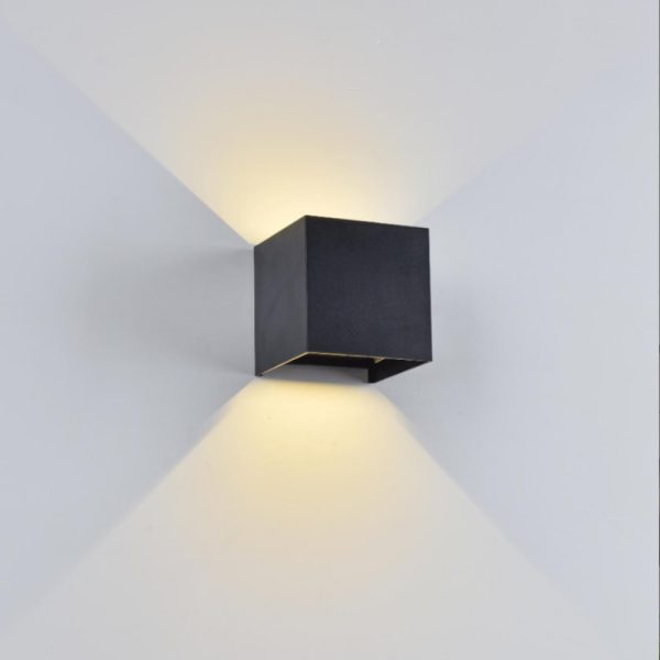 aplique de Pared cuadrado Negro 3 tonos de luz en 1 | Apliques de pared para interiores | Lámparas de pared modernas | Aplique de luz LED para pared | Lámpara cuadrada negra