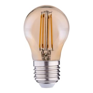 Bombilla Filamento Ambar Esférica B45 6W 2200K BFB45AM2K