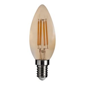 Bombilla Filamento Ambar Vela C35 6W 2200K BFC35AM2K