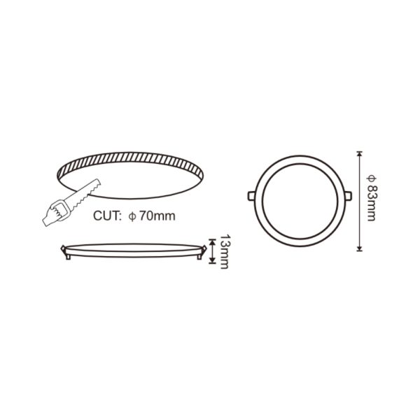 Downlight LED Slim 5W "3in1" 3 tonos de luz CCT / 57-LED-DW085-R-CCT - Imagen 2
