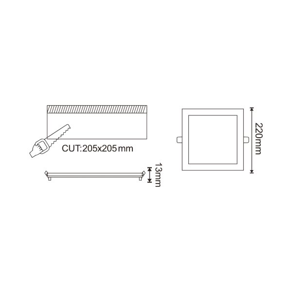 Downlight LED Slim 18W "3in1" 3 tonos de luz CCT / 57-LED-DW225-Q-CCT - Imagen 2