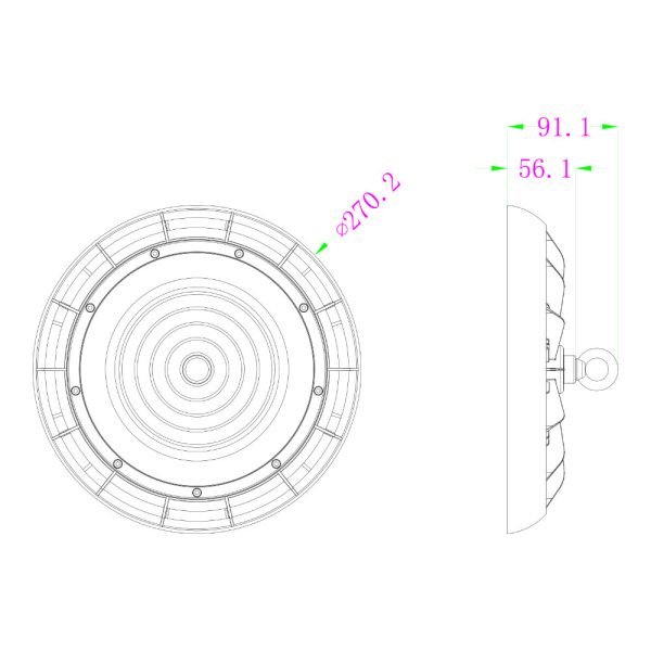 Campana LED Industrial 100W UFO CCT 3 Tonos de Luz en 1 / UFO-SD-100W-CCT - Imagen 2