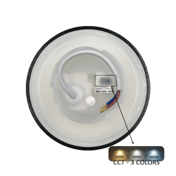 Aplique De Pared Circular Eclipsis 9W CCT Negro IP65 / CCT-M120-BK - Imagen 4