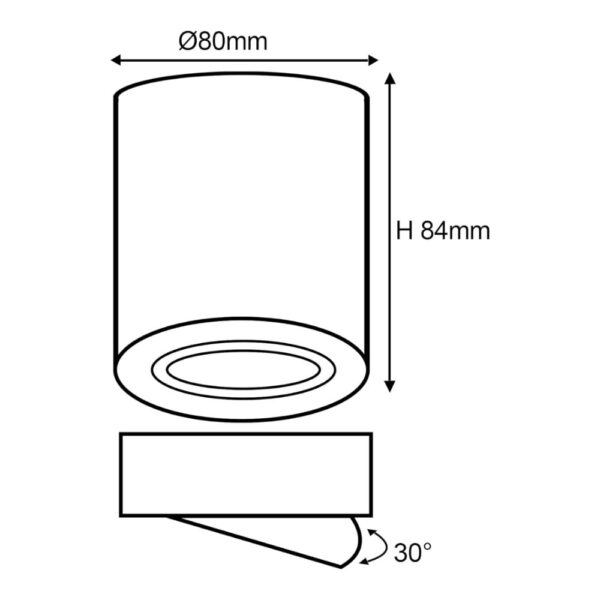 Aplique de Techo Cilindro Blanco / CL-8080R-WH - Imagen 2