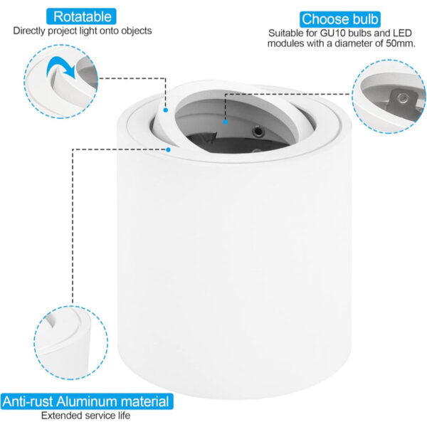 Aplique de Techo Cilindro Blanco / CL-8080R-WH - Imagen 5