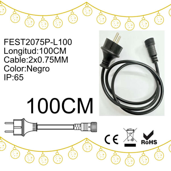 Conector Ligador de 100cm para Guirnalda Decorativa Americana / FEST2075P-L100 - Imagen 3