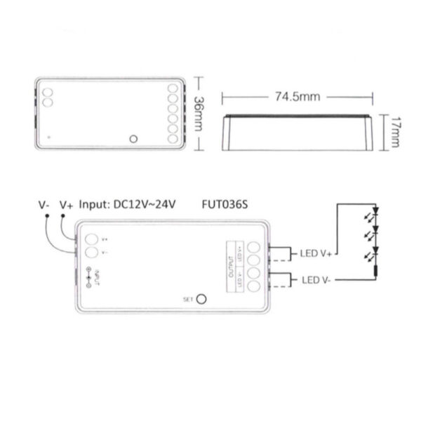Controlador LED Monocolor FUT036S / CON-MB-FUT036S - Imagen 2