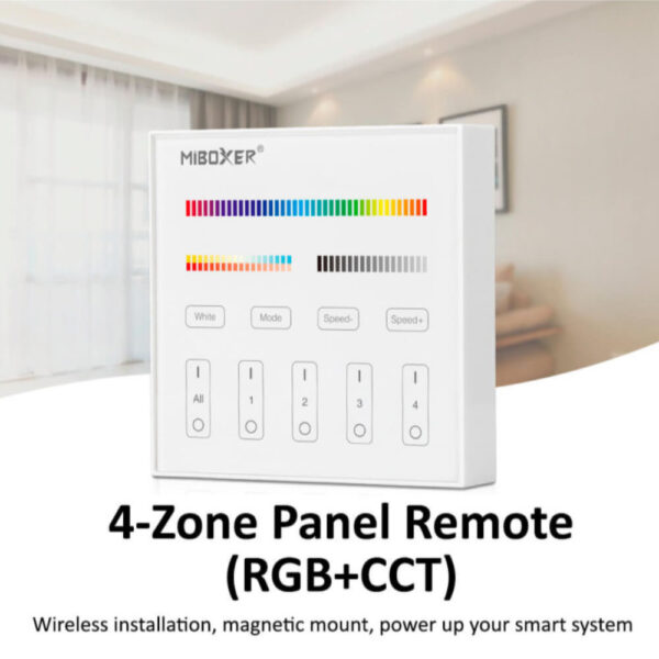 Mando RF para Regulador LED RGB+CCT 4 Zonas MiBoxer B4 / CON-MB-B4 - Imagen 5