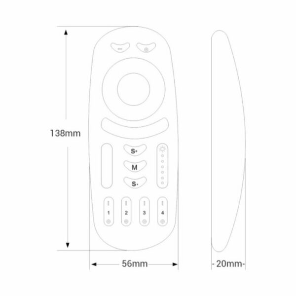 Mando RF para Regulador LED RGB+CCT 4 Zonas MiBoxer FUT092 / COM-MB-FUT092 - Imagen 2