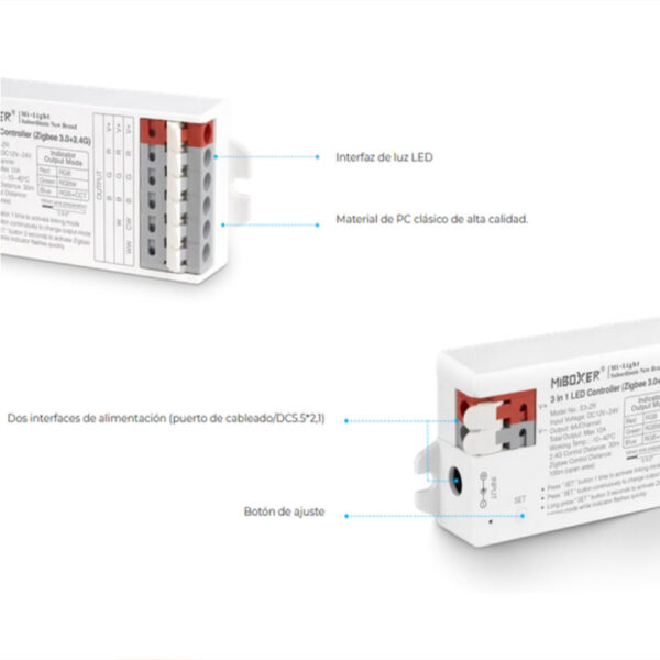 Controlador de tira LED 3 en 1 RGB RGBW RGB+CCT E3RF / CON-MB-E3RF - Imagen 6