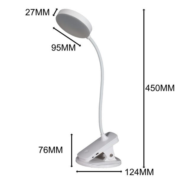Lámpara de mesa flexible 2 en 1: Sobremesa y Pinza