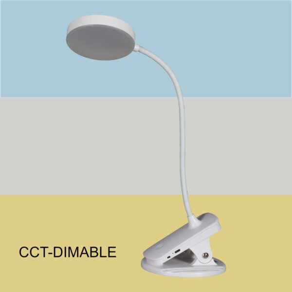 Lámpara de mesa flexible 2 en 1: Sobremesa y Pinza