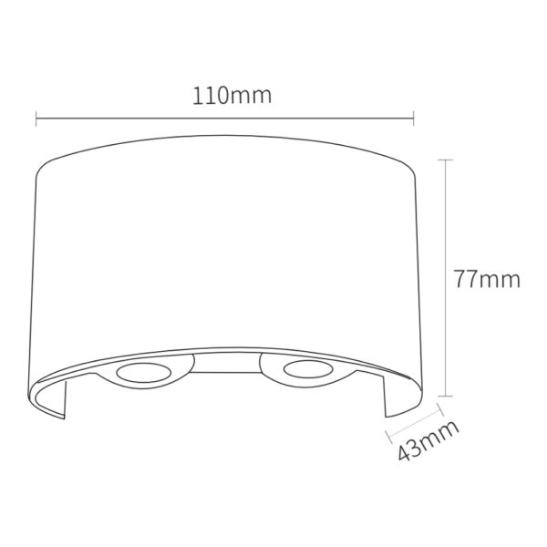 Aplique LED Pared 4W CCT IP65 Negro / CCT-WL104-BK - Imagen 2