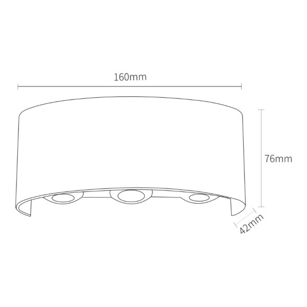 Aplique LED Pared 6W CCT IP65 Negro / CCT-WL106-BK - Imagen 2