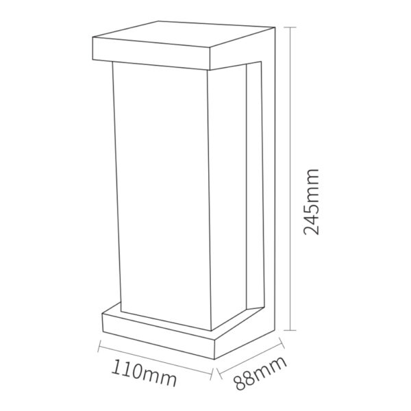 Aplique de pared Liso 20W Negro CCT  / CCT-WL522-BK - Imagen 2
