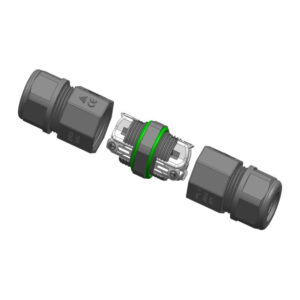 Conector de cable IP68 negro de 3 hilos impermeable / PES-9626R