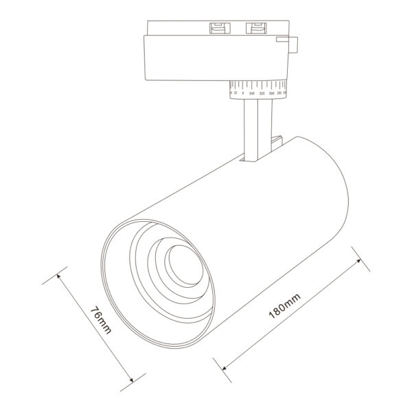 Foco Carril Monofásico 30W LED Blanco con 3 Colores de Luz 3K 4K 6K  CCT-M03-30W-WH - Imagen 2