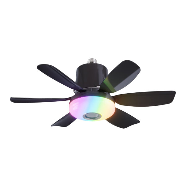 Bombilla-Ventilador-Altavoz Mini RGB+CCT E27 32W Techo Negro / LF-M47-BTBK