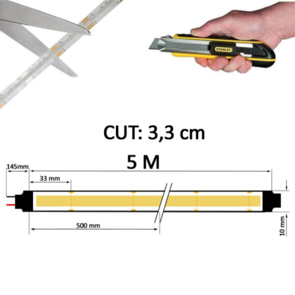 Tira 24V COB RGB Rollo de 5M / TL10DC24-COB580-R5-RGB - Imagen 7