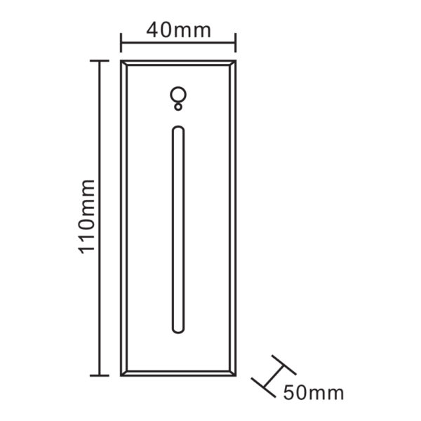 Aplique Escalera Con Sensor Rec110 Negro 3W IP65 3K Rectangular / WS110-BK3K - Imagen 2