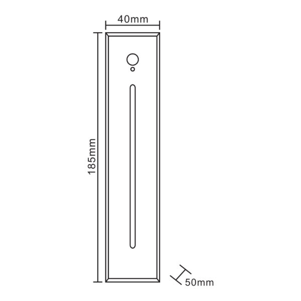 Aplique Escalera Con Sensor Rec185 Negro 3W IP65 3K Rectangular / WS185-BK3K - Imagen 2
