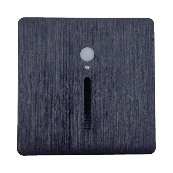 Aplique Escalera Con Sensor Cuadrado Negro 3W IP65 3K "Q1" / WS90Q1-BK3K